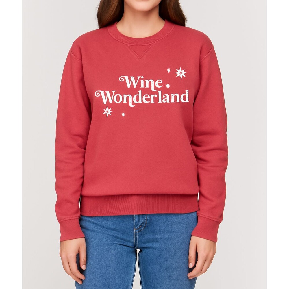 LULUSIMON Studio for VICI Women’s “Wine Wonderland” Sweatshirt Small S Red Crewn
